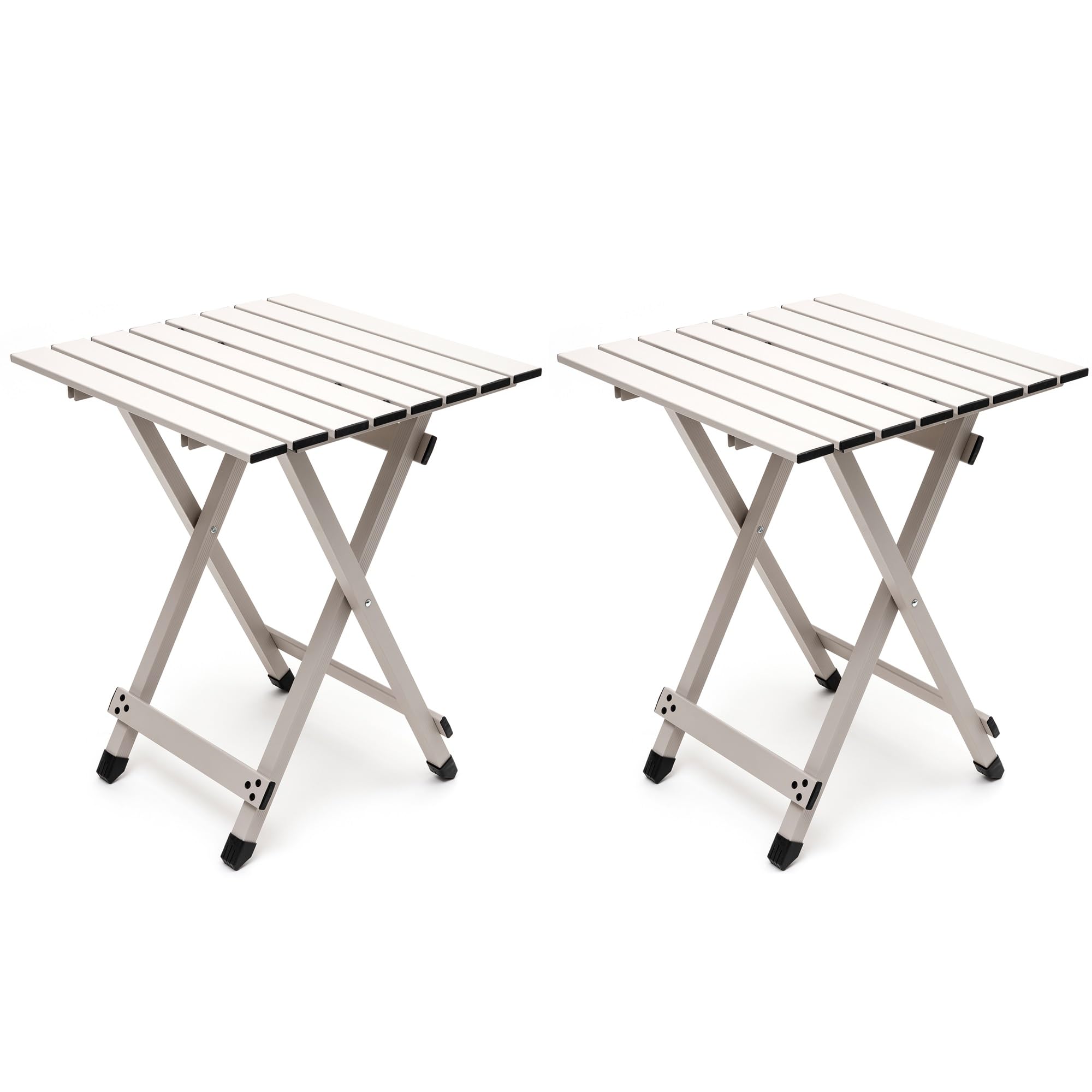 SUNNYFEEL Folding Camping Table - Lightweight Aluminum Portable Picnic Table, 18.5L x 18.5W x 24.5H Inch for Cooking, Beach, Hik