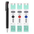 Zebra Blen 3C Multi Ballpoint Pen, Fine Point 0.5Mm, Body Body & 3 Colors Refill Set(Black, Red, Blue) & Monoc Sticky Note(Japan