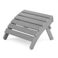 Mximu Folding Adirondack Ottoman, Plastic Adirondack Footstool, Premium All Weather Ottoman For Adirondack Chairs, Wide Use In Backyard, Garden, Lawn, Porch, Poolside (Grey)