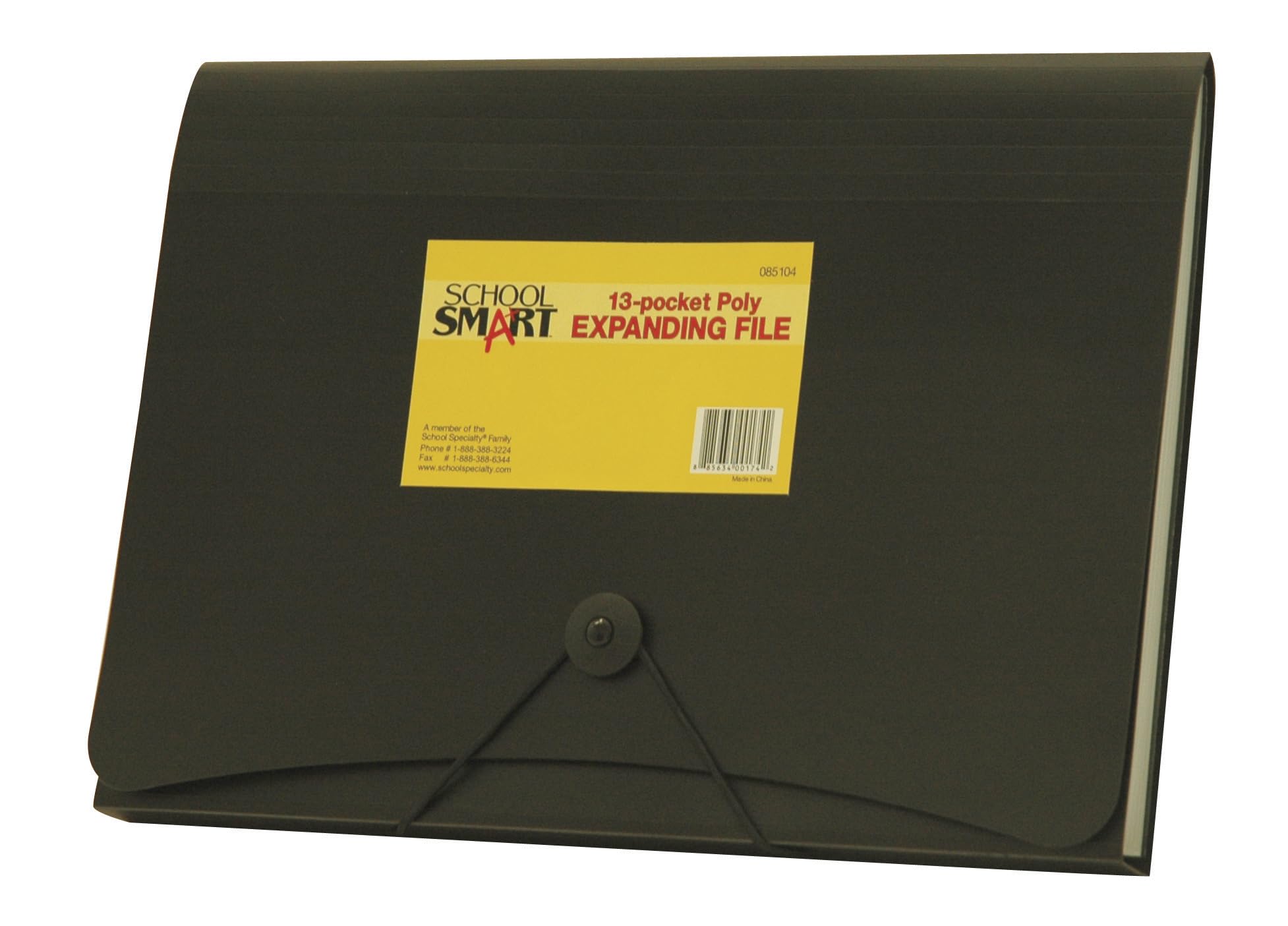 School Smart 85104 Poly Expanding Files - 13 Pocket - Black