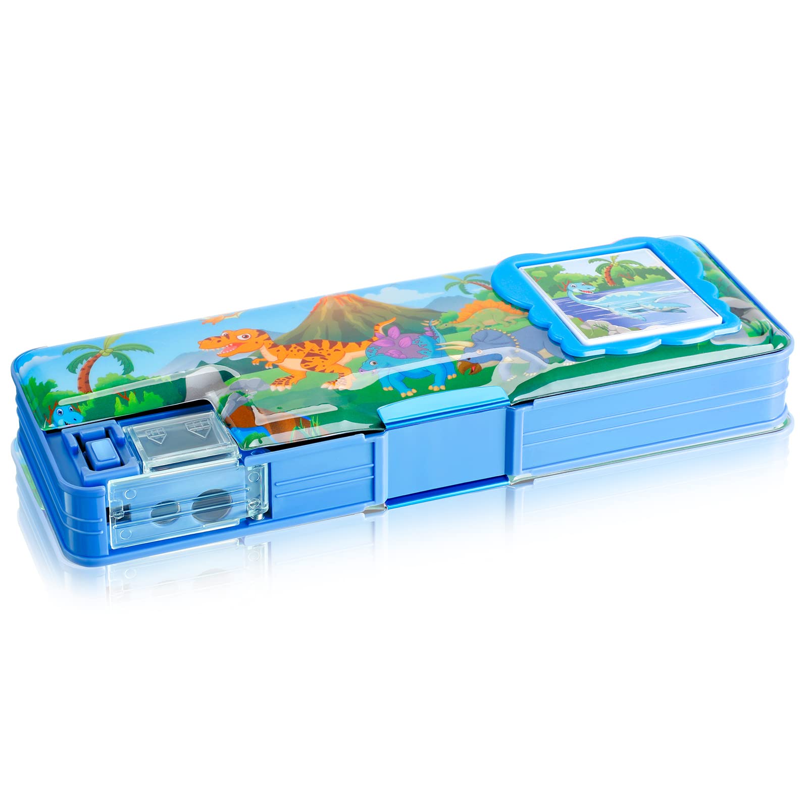 Henoyso Pencil Box For Boys Dinosaur Pencil Case With Calculator And Pencil Sharpener Multifunction Pencil Case Cool School Supp
