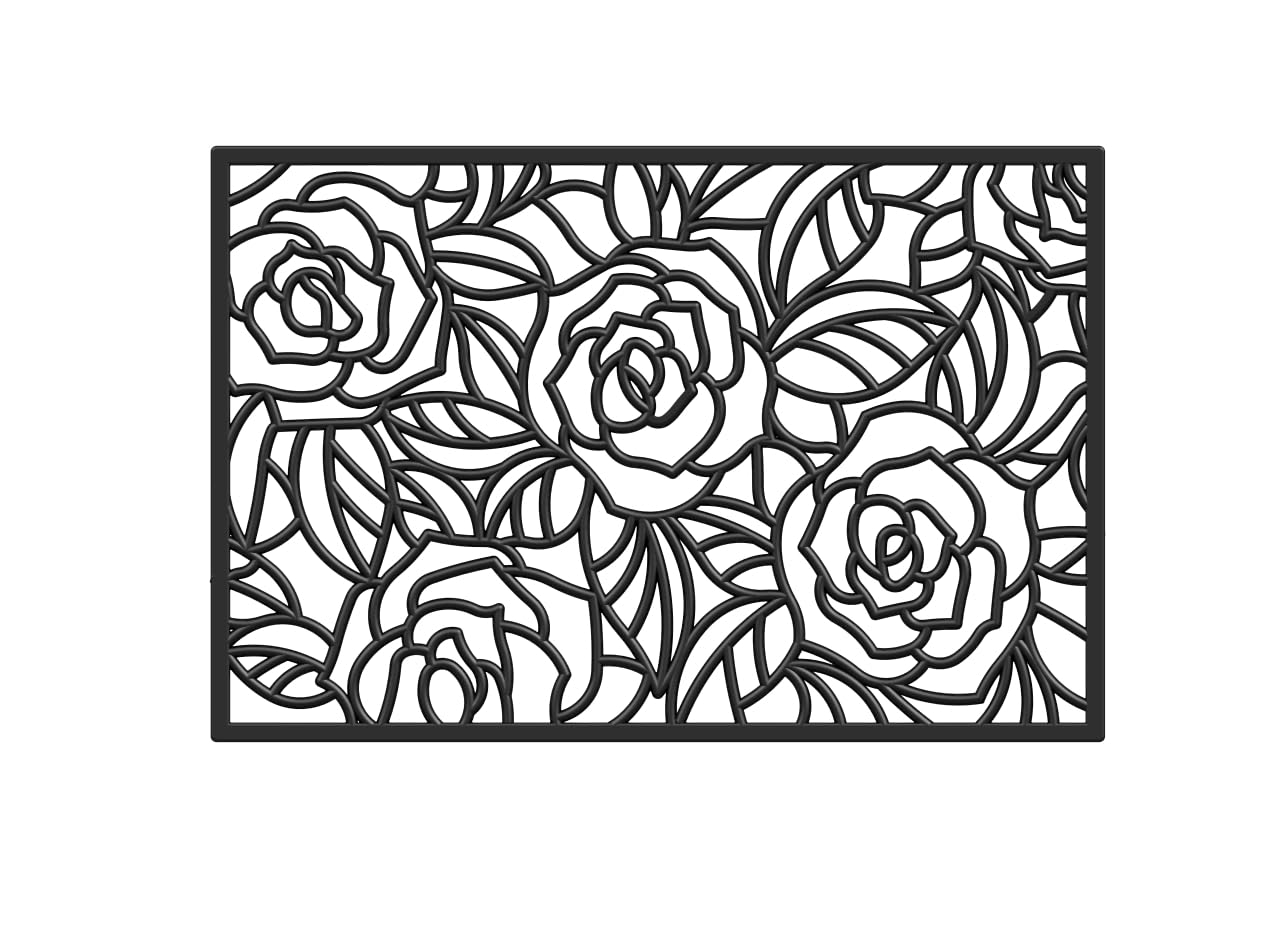 Calloway Mills Az103762436 Black Rose Rubber Doormat, 24' X 36', Black