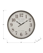 Monarch Specialties I 9024 Clocks, 30' Round, Large Oversized, Wall Clock, Brown, Transitional