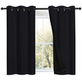 NICETOWN Black 100% Blackout Curtains 45 inches Length, 2 Thick Layers Completely Blackout Window Treatment Thermal Insulated Li