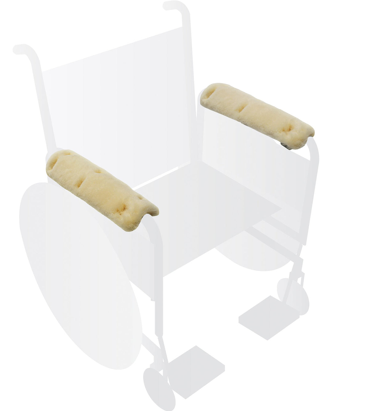 Eurow Sheepskin Wheelchair Armrest Covers - Fleece Pads For Office, Transport Chairs - Universal Fit, Washable, Pair