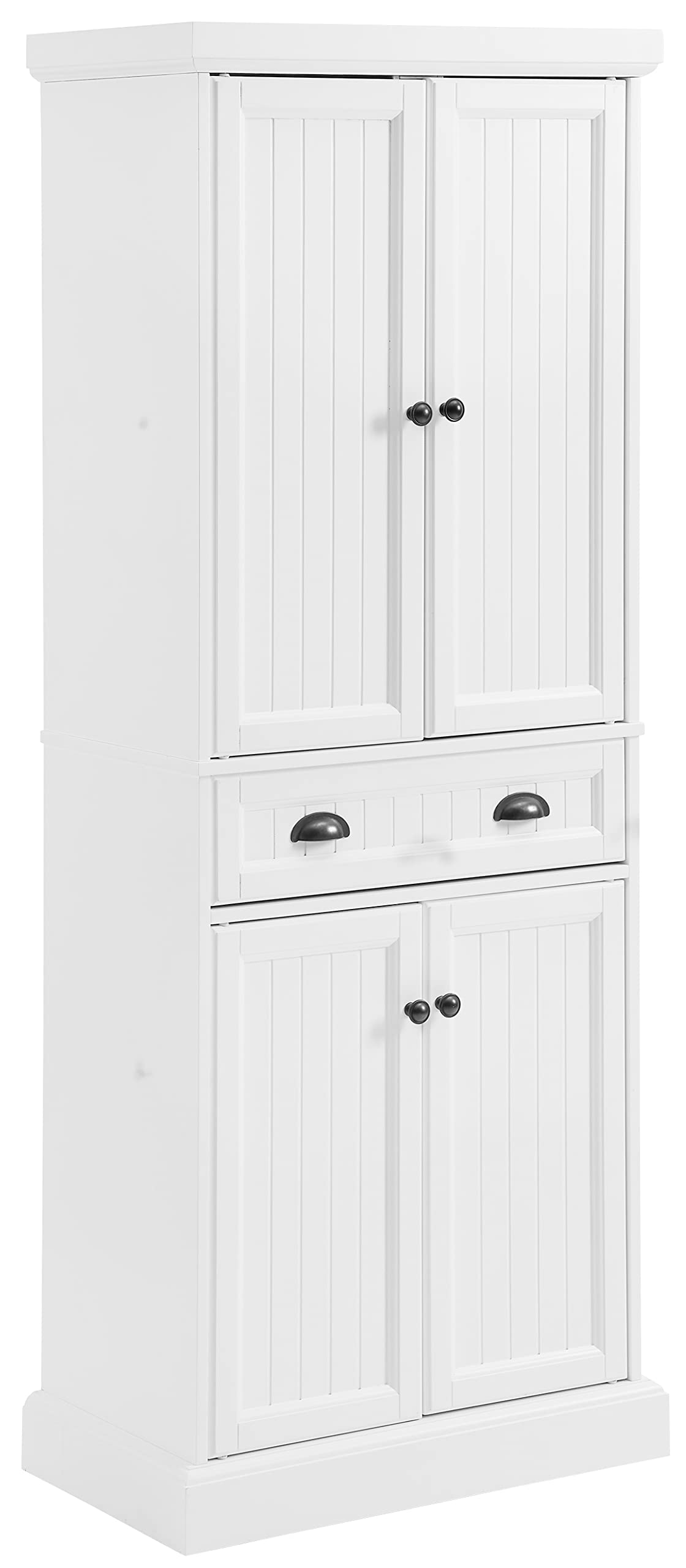 Crosley Furniture Shoreline Coastal Pantry Storage Cabinet with Shelves, Kitchen, Dining, or Laundry Room, White