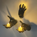 DAZONGE Halloween Decorations Indoor/Outdoor, Pack of 3 Wall Mounted Creepy Reaching Hands with Lighted Candles, Life-Sized Horr
