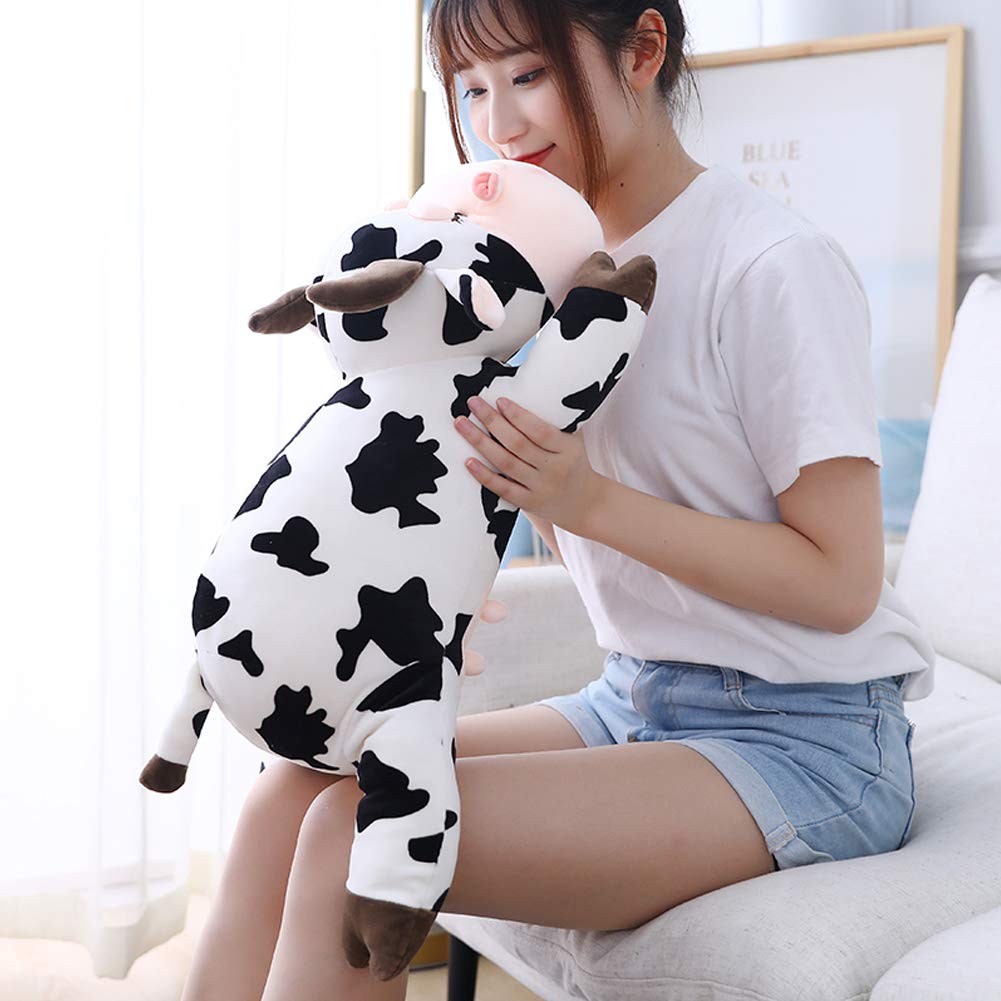 Jensquaify Cow Pillow, Cow Stuffed Animals Plush Toys Gifts for Kids, 23.6'