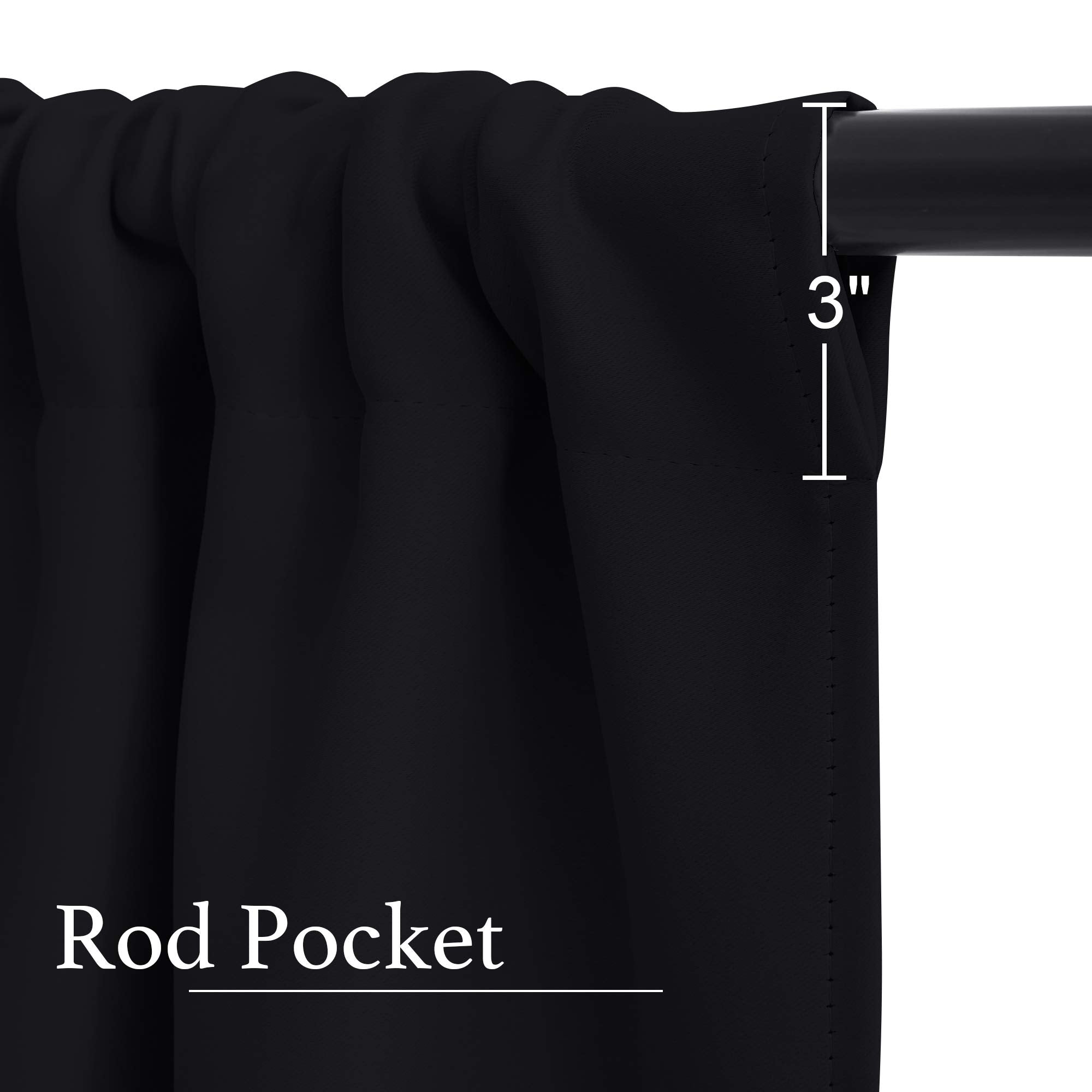 Nicetown Thermal Insulated Blackout Window Valances For Nursery - Energy Efficient Home Decor Rod Pocket Curtain Panels For Bedr