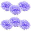 WYZworks Set of 6 - Lavender 12 - (6 Pack) Tissue Pom Poms Flower Party Decorations for Weddings, Birthday, Bridal, Baby Showers