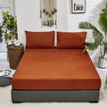 Karever Solid Rust Bed Sheet Set Burnt Orange 4 Pieces Bedding Sheet Set 1 Fitted Sheet 1 Flat Sheet With 2 Pillowcases Queen Si