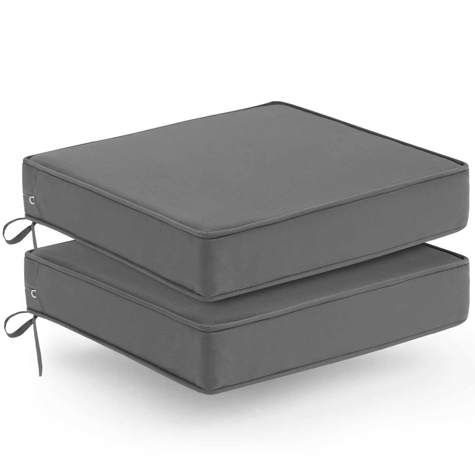 Weoavry Outdoor Chair Cushions Set Of 2, Waterproof Patio Chair Cushions, Patio Furniture Cushions With Ties, 22 X 22 X 3 Inch,