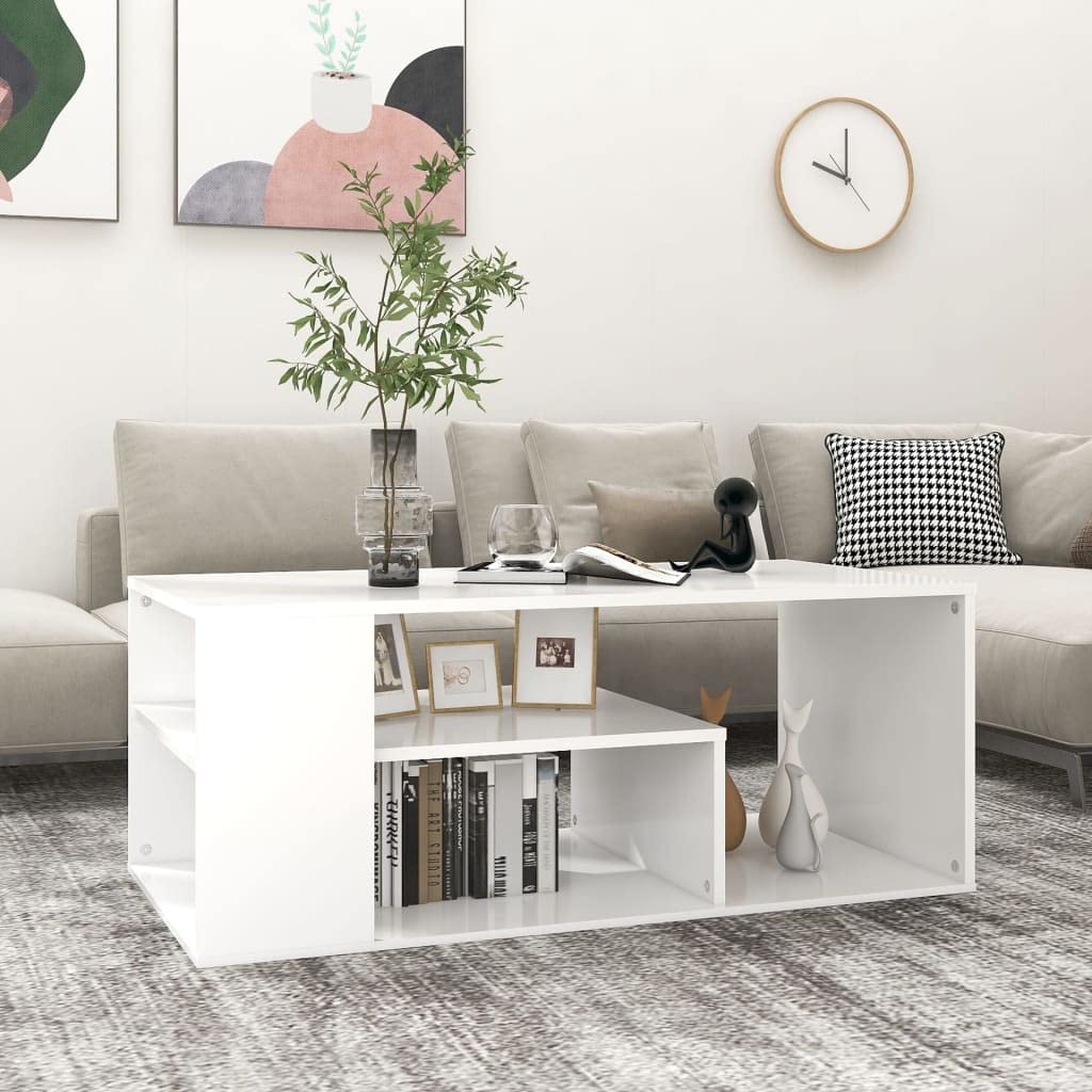 vidaXL Coffee Table White Engineered Wood Side Sofa Tea Couch Table Furniture
