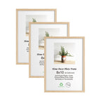 LYYYXGYP 8x10 OAK Wood Picture Frame 3 Pack Wooden Photo Frame Natural Solid Wood Color Frame with Plexiglass for Wall Hanging o