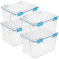 Sterilite Gasket Storage Box with Lids for Home & Office, 54 Quart, 4Pack