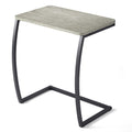 SRIWATANA Side Table, End Table, Vintage C-Shaped Couch Table for Sofa Laptop Coffee Snack, Light Grey