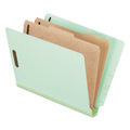 Pendaflex Pressboard End-Tab Classification Folders, Letter Size, 2 Dividers, 2.5 Expansion, Light Green, Straight Cut Tabs, 1