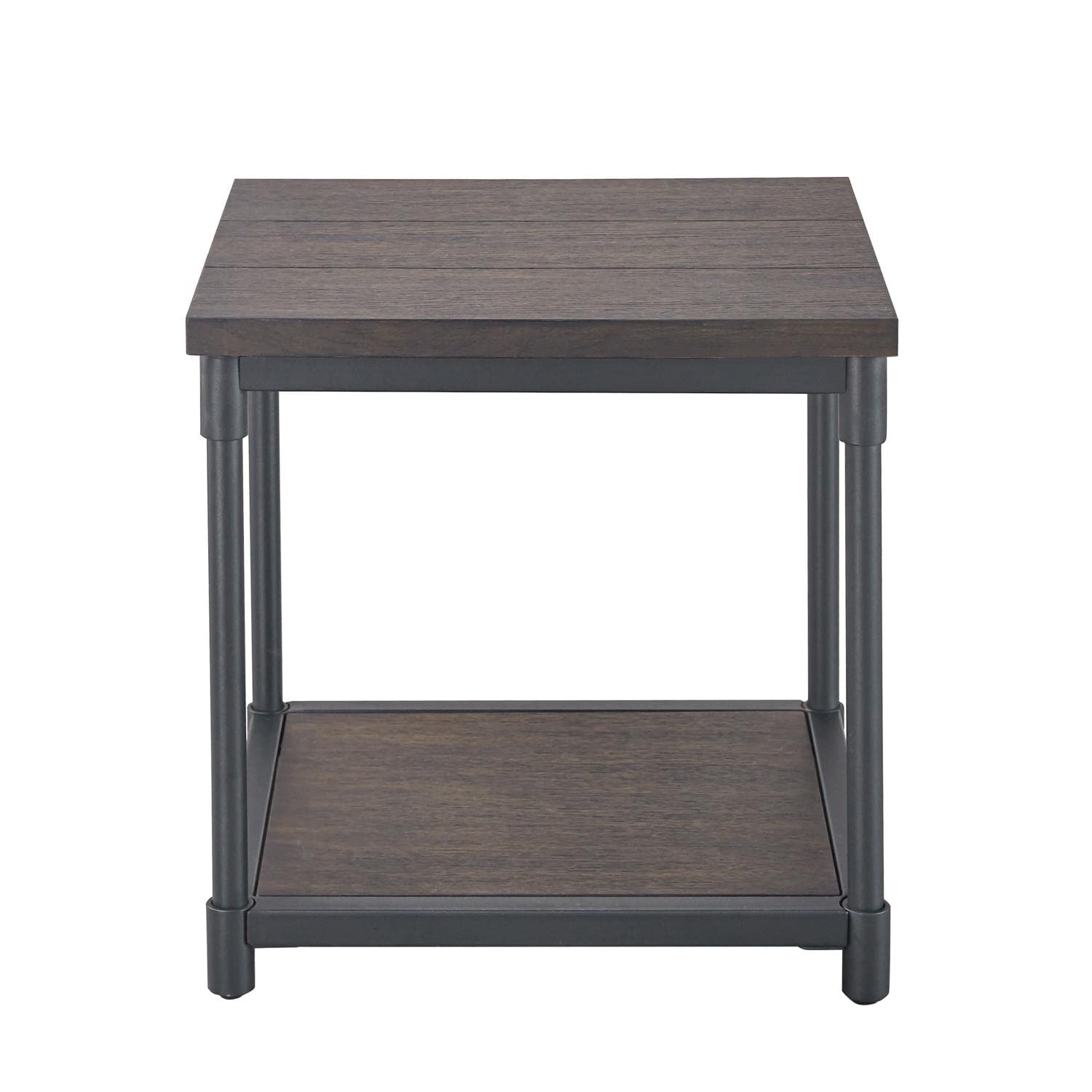 Steve Silver Co Prescott End Table w/Lower Storage Shelf, Living Room, Smoky Oak Finish, for Living Room, Home Office, Rustic Design, 22 x 20 x 22, Brown