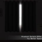 Lemomo 100% Blackout Curtains 52 X 72 Inch/Grey Curtains 2 Panels With Black Lining Room Darkening Thermal Insulated Bedroom Cur