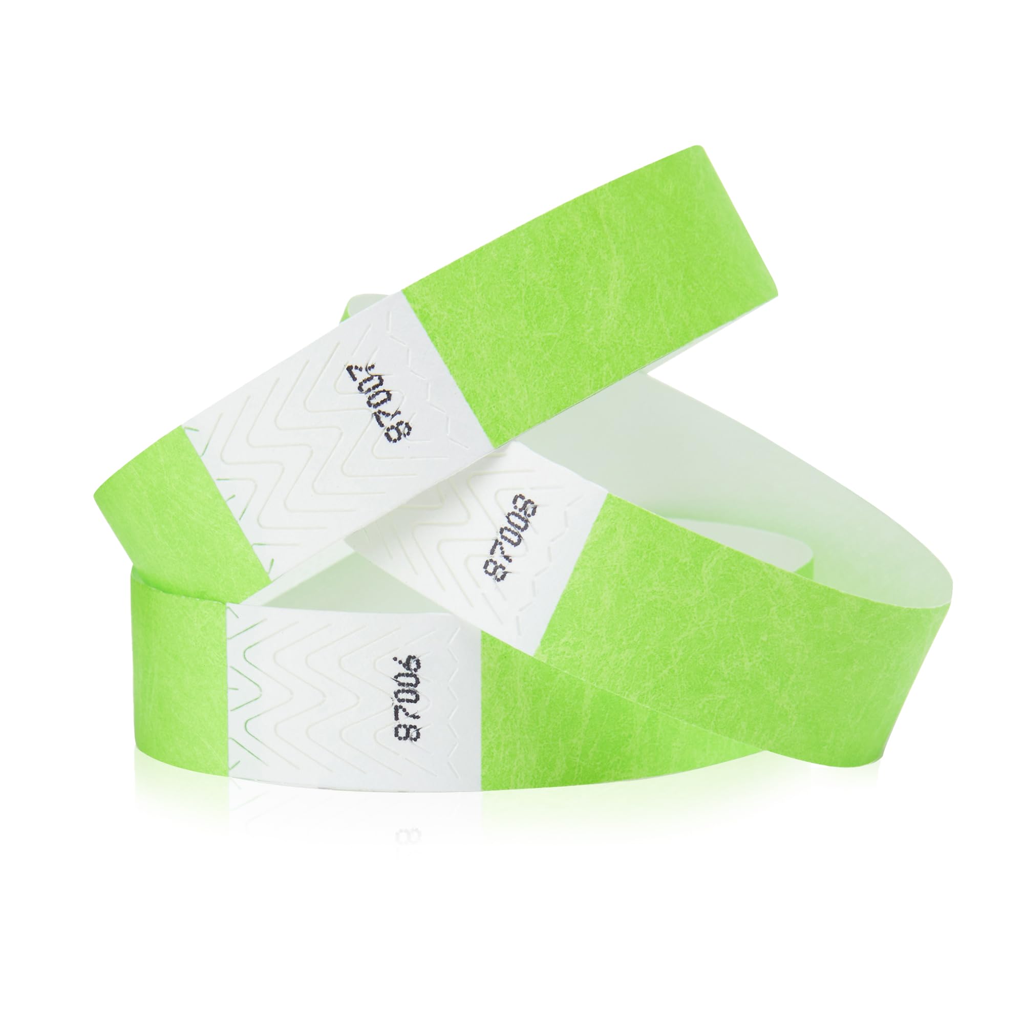 Wristco Neon Green Tyvek Wristbands For Events - 2,000 Count - Tamper-Proof Design & Fluorescent Color Prevent Reuse - Premium-G