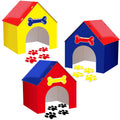 Gilprop 3 Set Dog Paw Birthday Party Decorations Red Yellow Blue House with Bone and Paw Sticker for Dog Party Supplies Puppy Ph
