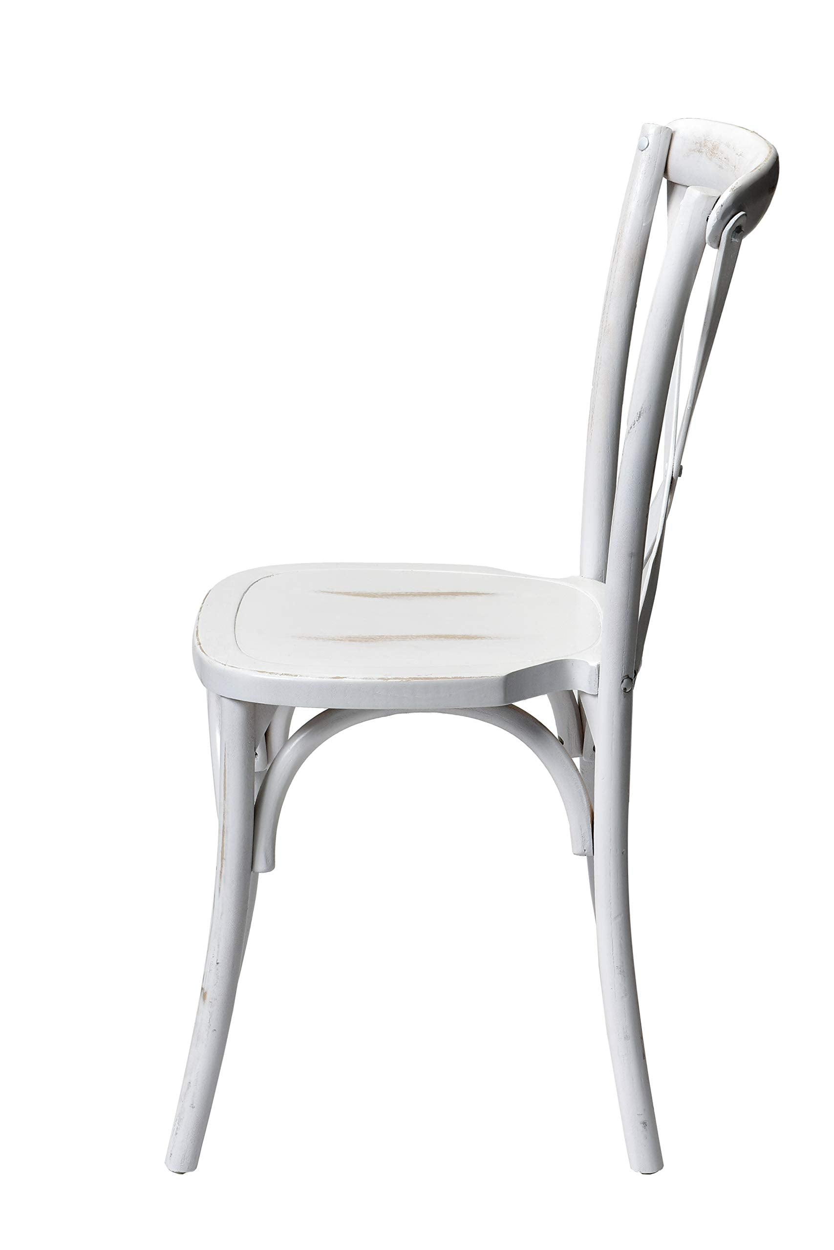 Commercial Seating Products European Wood Dining Chairs, 2-Pack, White Wash