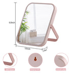 [3 Way To Use] Magnetic Locker Mirror, Tabletop Vanity Makeup Mirror, Portable Folding Mirror With Stand, Hanging Travel Mirror