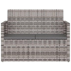 vidaXL Modern Patio Bench 41.3" ?Outdoor Poly Rattan Furniture in Gray with Anthracite Cushions ?Weather-Resistant Material with a Durable, Powder-Coated Steel Frame.