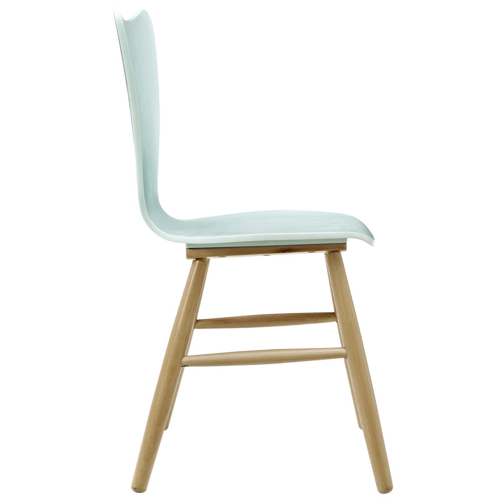 Modway Cascade Mid-Century Modern Wood Kitchen And Dining Room Chair In Light Blue