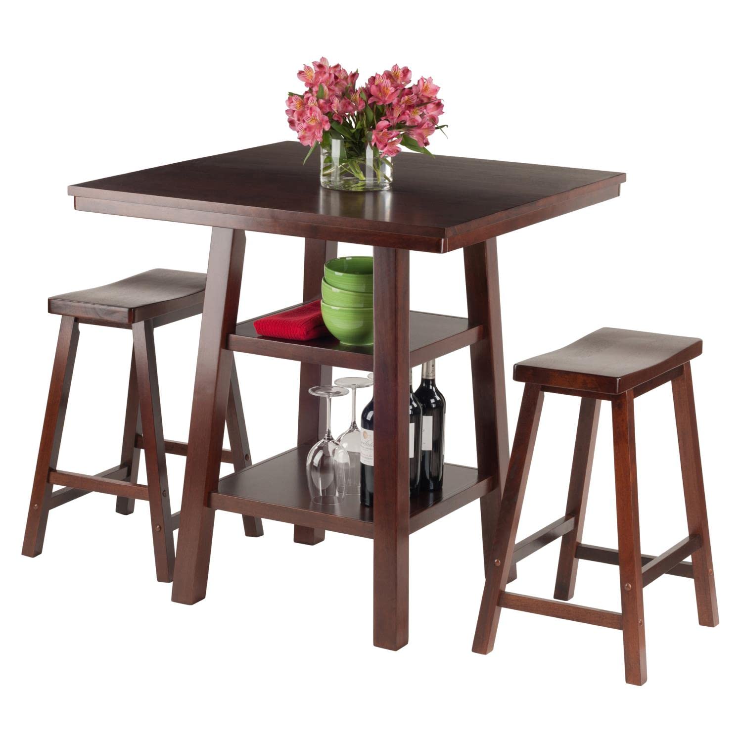 Winsome Orlando Dining, Saddle Seats, Walnut