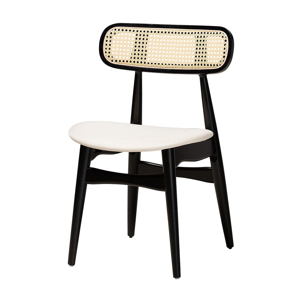 Baxton Studio Tarana 47.2-inch W Dining Set, Cream/Black/Light Brown, 5-Piece (2341329713281HT)