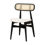 Baxton Studio Tarana 47.2-inch W Dining Set, Cream/Black/Light Brown, 5-Piece (2341329713281HT)