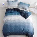 Houseri Blue White Comforter Set California King Gradient Blue Comforter Light Blue Bedding Sets Cal King Size Ombre Blue Comfor