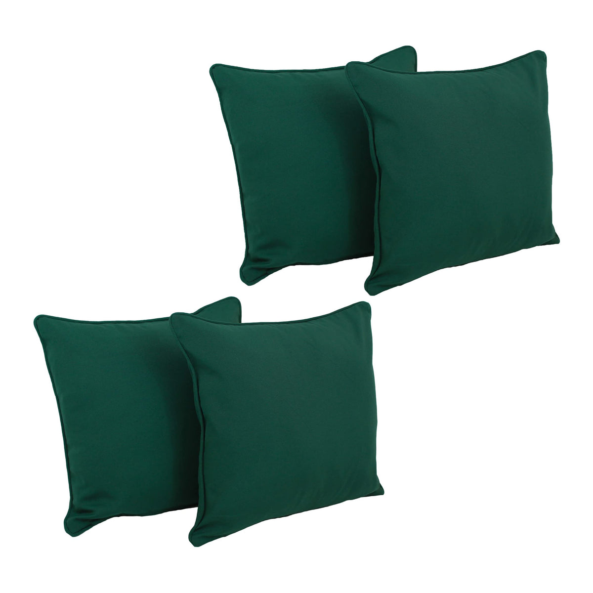 Blazing Needles Corded Twill Square Throw Pillow, 18&Quot;, Forest Green 4 Count