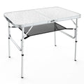 Sportneer Camping Table, 23.6' L X 15.7' W Adjustable Height Small Folding Table With Mesh Layer Portable Camp Tables With Aluminum Legs For Outdoor Camp Picnic Beach Bbq Cooking (2 Height)