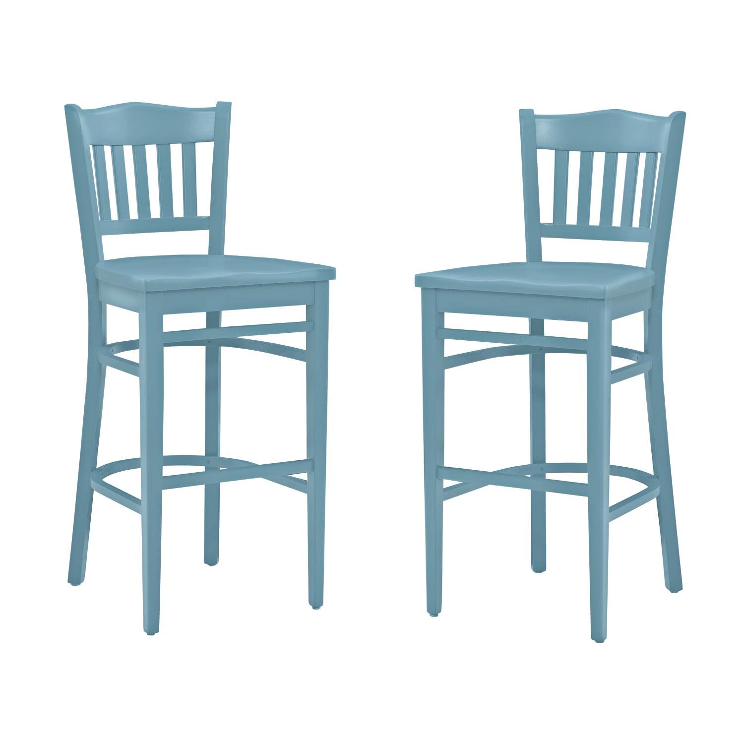 Maryah Teal Barstool W Wood Seat