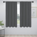 Easy-Going Rod Pocket Blackout Curtains For Bedroom, Room Darkening Window Curtains For Living Room, Thermal Insulated Noise Reduction Solid Window Drapes, 2 Panels(42X63 In, Gray)