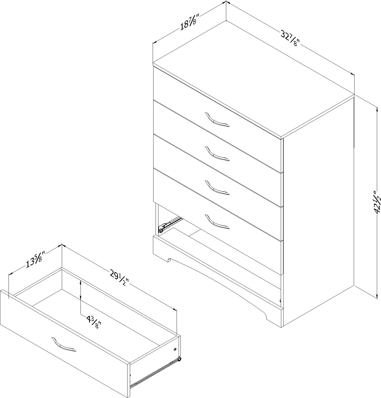 South Shore Step One 5-Drawer Chest Dresser, Weathered Oak