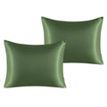 Ntbay 2 Pack Satin Standard Pillowcases For Hair And Skin, Luxurious And Silky Pillow Cases With Envelope Closure, 20X26 Inches, Olive Green