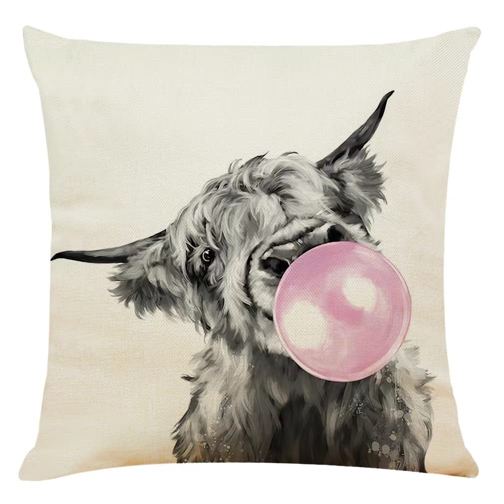 Rykeen Highland Cow Throw Pillow Cover