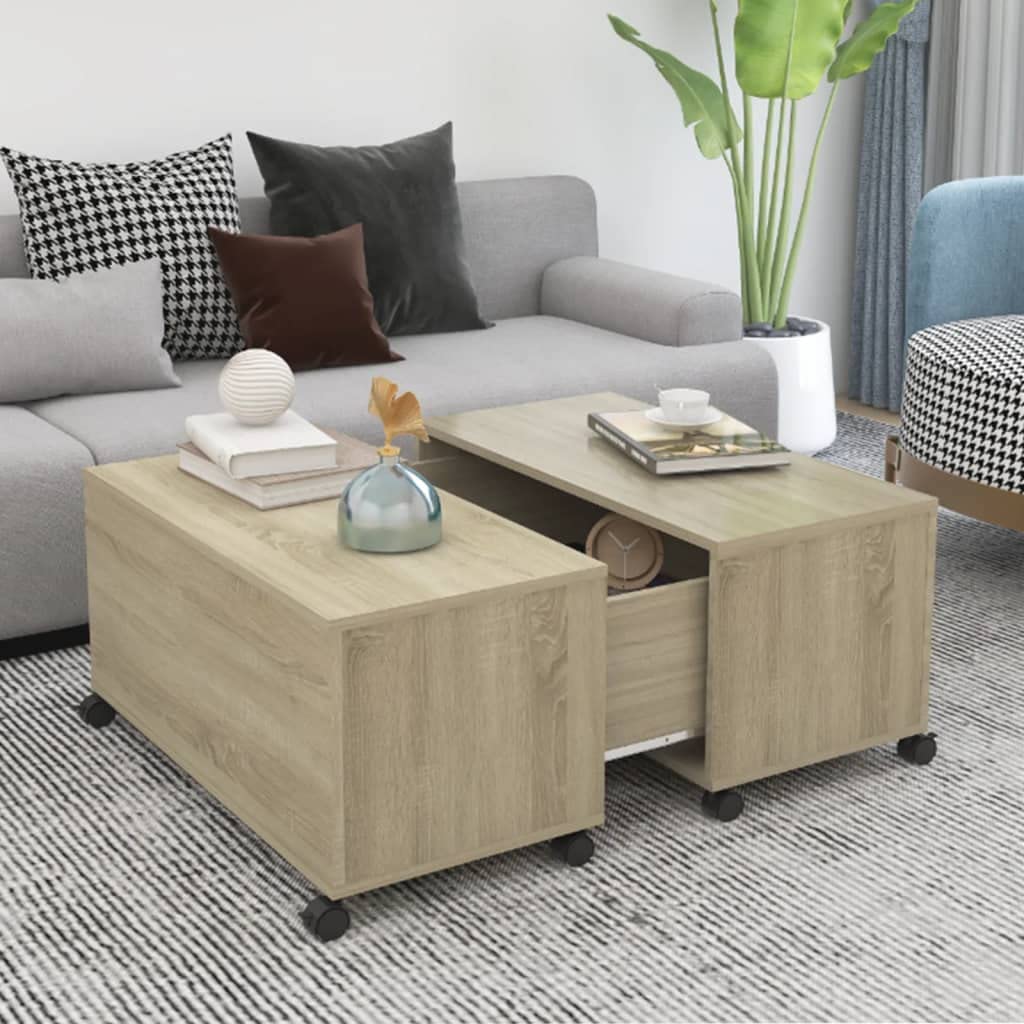 Vidaxl Coffee Table Sonoma Oak 29.5&quot;X29.5&quot;X15&quot; Engineered Wood