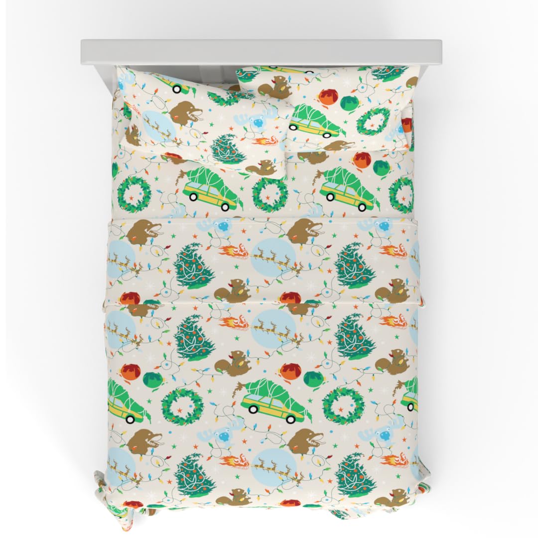 Franco National Lampoon'S Christmas Vacation Holiday & Christmas Bedding Super Soft 100% Cotton Flannel Sheet Set, Queen, (Offic