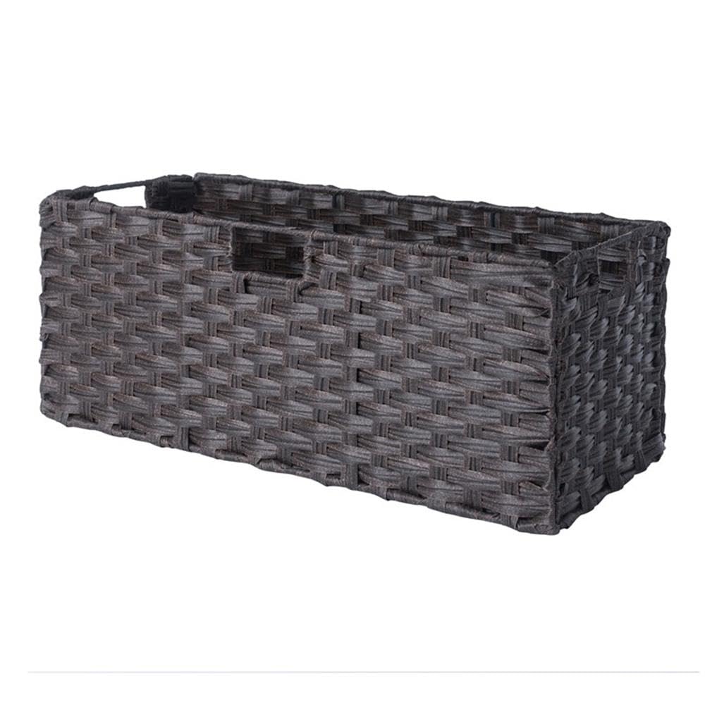 Winsome Wood Melanie 3-Pc Foldable Woven Fiber Basket Set, Chocolate