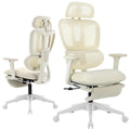 Ergonomic Office Chair With Footrest, High Back Computer Office Chair With Dynamic Lumbar Support, 2D Headrest, 2D Armrest, Spon