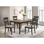 Coaster Home Furnishings Bridget 5-Piece Rectangular Dining Set Brown Brushed and Charcoal Sandthrough