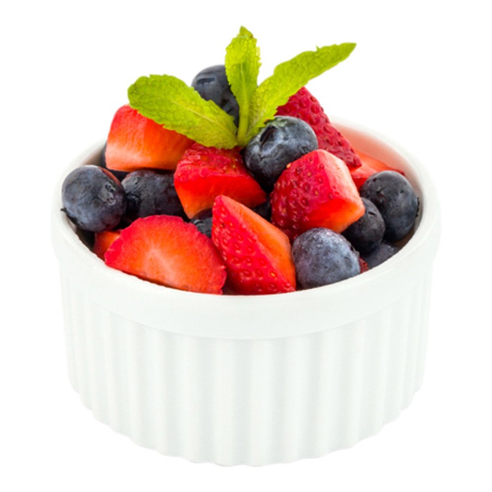 Restaurantware 5 Ounce Ramekin Bowls 10 Round Baking Ramekins - Microwave-Safe Oven-Safe White Porcelain Souffle Bowls Chip-Resi