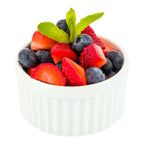 Restaurantware 5 Ounce Ramekin Bowls 10 Round Baking Ramekins - Microwave-Safe Oven-Safe White Porcelain Souffle Bowls Chip-Resi