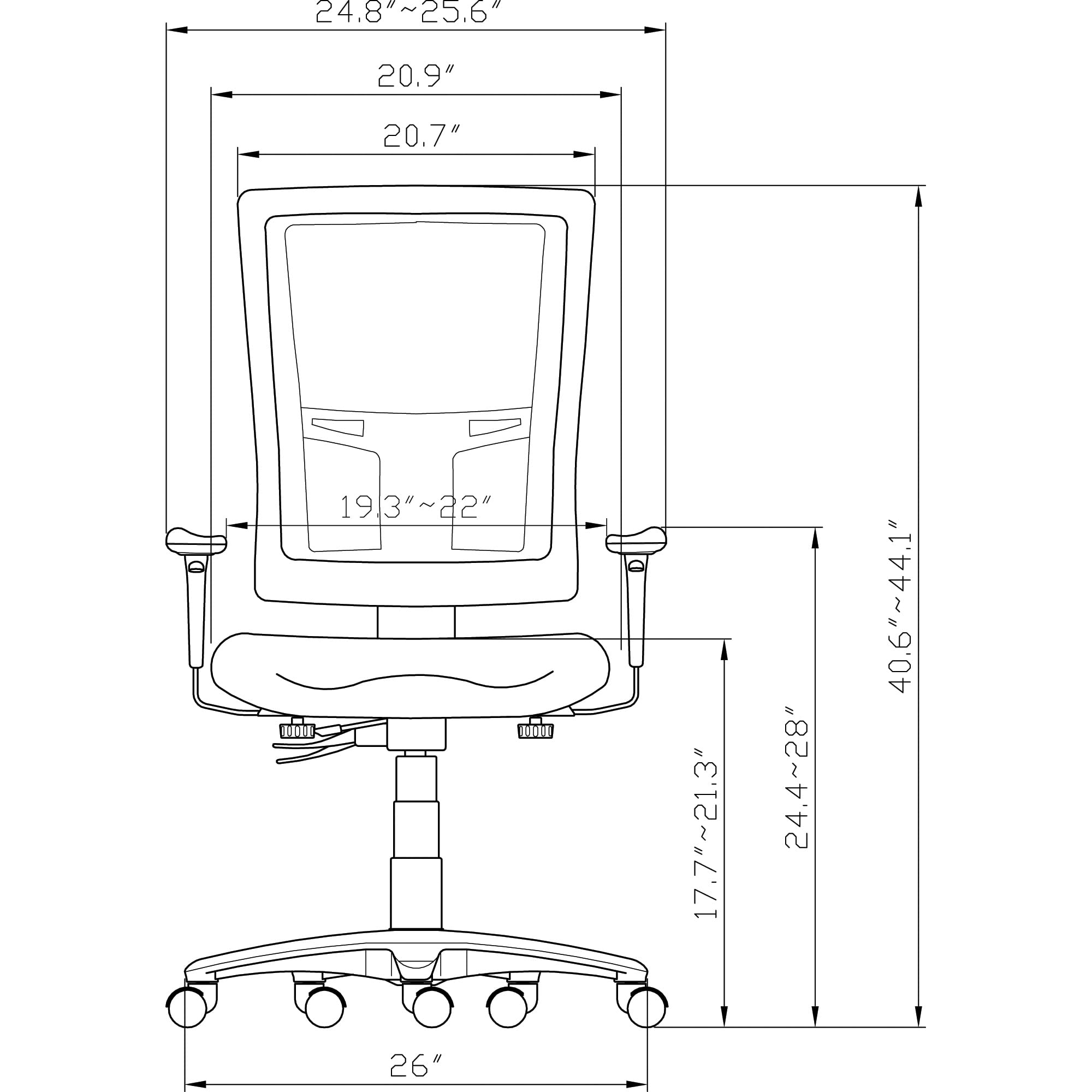 Lorell High-Back Mesh Chair, Black