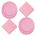 Solid Lovely Pink Paper Dinner Plates and Luncheon Napkins - Pretty Light Pink Party Supplies For Birthdays, Showers, Spring Par