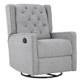 Suite Bebe Bryton Gliding Swivel Recliner - Tufted Woven Gray Fabric